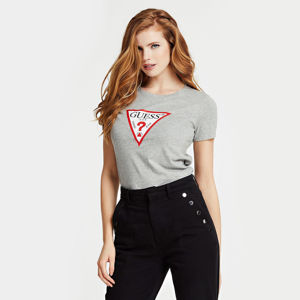 Guess dámské šedé tričko Triangle - S (SHGY)